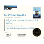Top 10 Indonesian Reports of 2018 Award on 2018 Vision Award Annual Report Competition League of American Communications Professionals LLC, July 2019